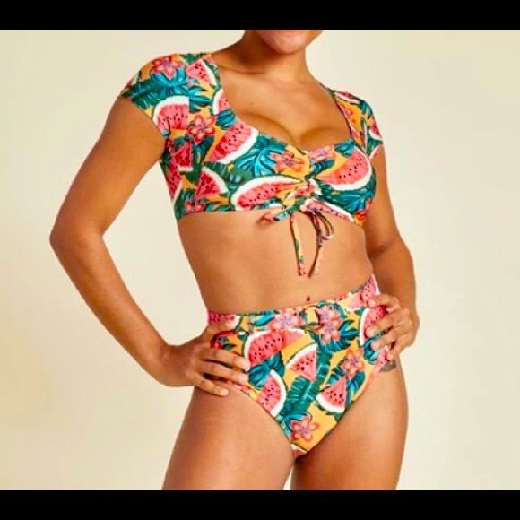 Modcloth Other - NWOT Modcloth watermelon high waisted bikini